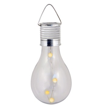 BULB LIGHT: 4 mini LED solar lamp in the shape of a bulb