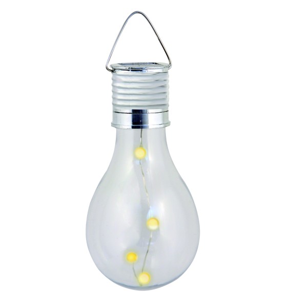 BOMBILLA DE LUZ: Lámpara solar de 4 mini LED en...