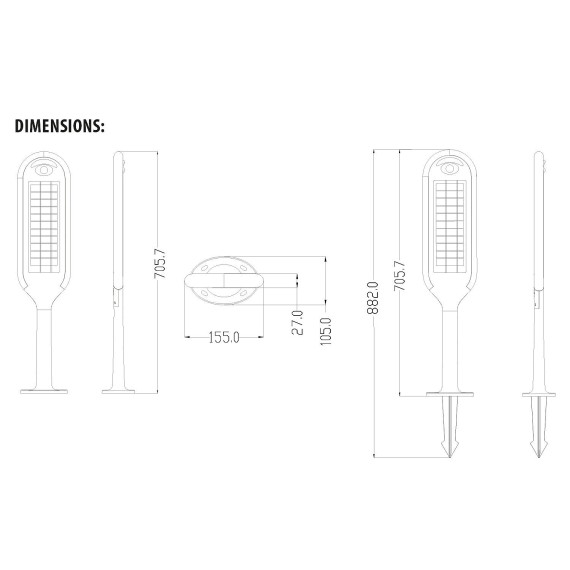 400 lumen solar LED floor lamp with double...