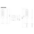 400 lumen solar LED floor lamp with double panel and motion detector