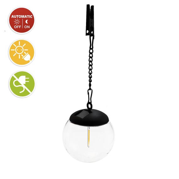 Solarbetriebene LED-Filament-Pendelleuchte, 10...