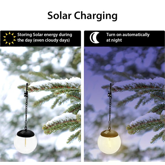 Solarbetriebene LED-Filament-Pendelleuchte, 10...