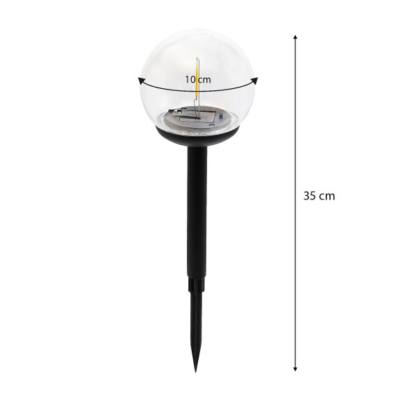 Piquet à filament LED solaire, diamètre 10 cm....