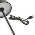 Wiederaufladbare LED-Tischleuchte mit Touch-Dimmer, Weiß + RGB, IP54. Schwarz.