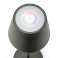 Wiederaufladbare LED-Tischleuchte mit Touch-Dimmer, Weiß + RGB, IP54. Schwarz.