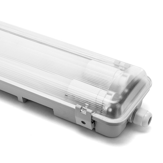 Plafoniera IP65 con 2 tubi LED 22W - 4000K. 150 cm
