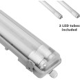 Plafoniera IP65 con 2 tubi LED 22W - 4000K. 150 cm