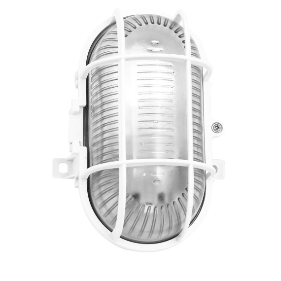 Oval plastic and glass wall light. E27 socket,...