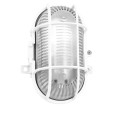 Oval plastic and glass wall light. E27 socket, max 60W - White