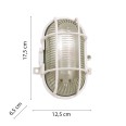 Oval plastic and glass wall light. E27 socket, max 60W - White