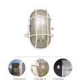 Oval plastic and glass wall light. E27 socket, max 60W - White