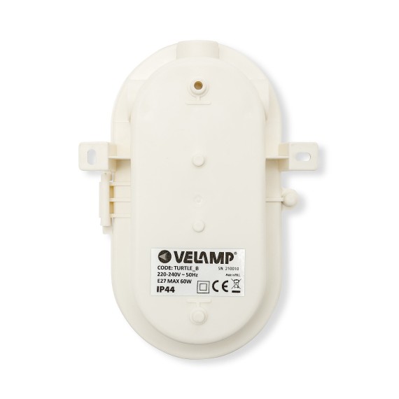 Oval plastic and glass wall light. E27 socket,...