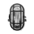 Oval plastic and glass wall light. E27 socket, max 60W - Black