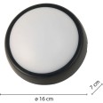 UBLO2: Plafoniera LED tonda, 700 lumen. 2 cornici (bianca e nera) incluse
