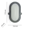 TARTARUGA : Applique murale LED intégrée de 5,5 W. Usage extérieur. RAL 7016.