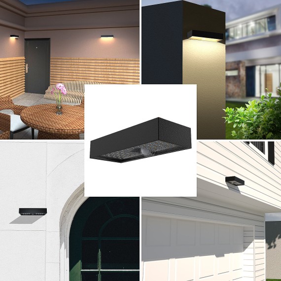 TEGEL: 800-lumen solar LED wall light with IR...