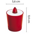 LED votive candle with batteries included. 60 days of light.