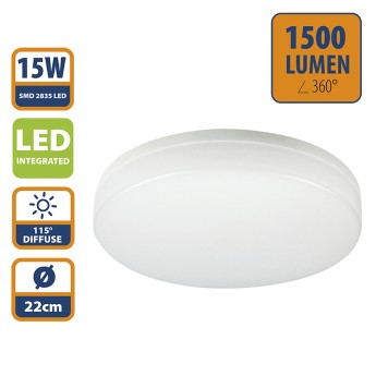 POLESTAR: Round LED ceiling light IP65, 1500 lumens,... 2