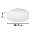 POLESTAR: Plafoniera tonda LED IP65, 1500 lumen, diametro 22cm. Bianco