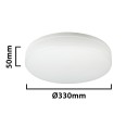POLESTAR XL: Plafoniera tonda LED IP65, 2400 lumen, diametro 33cm. Bianco