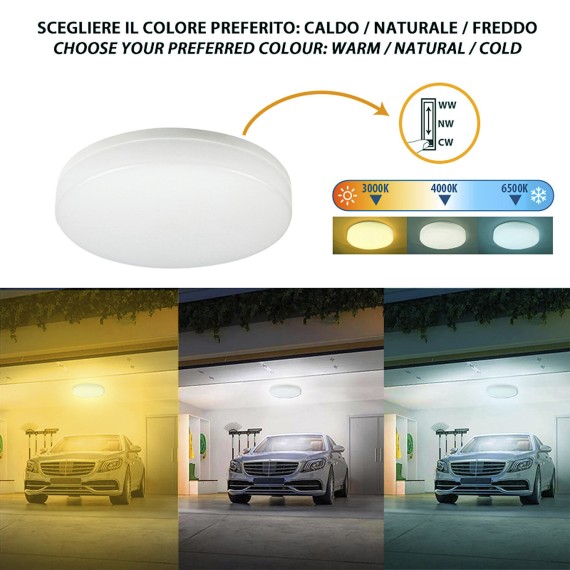 POLESTAR XL: Plafoniera tonda LED IP65, 2400...