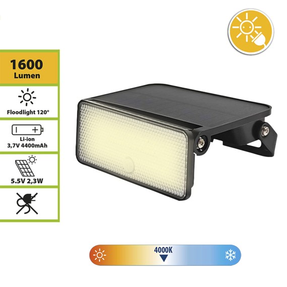 MAYA XL: Solarbetriebener LED-Fluter mit 1600...