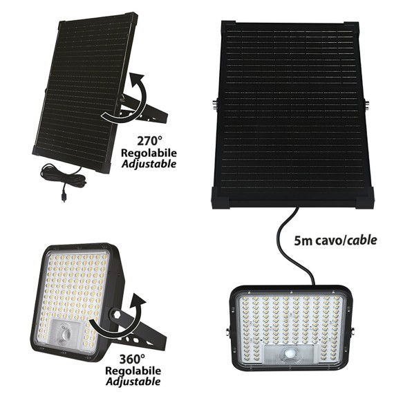 CUBE XL: Proiettore LED a carica solare 9600...