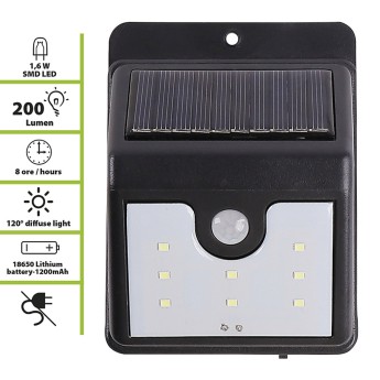 DORY: 200 lumen solar wall light with motion detector 2
