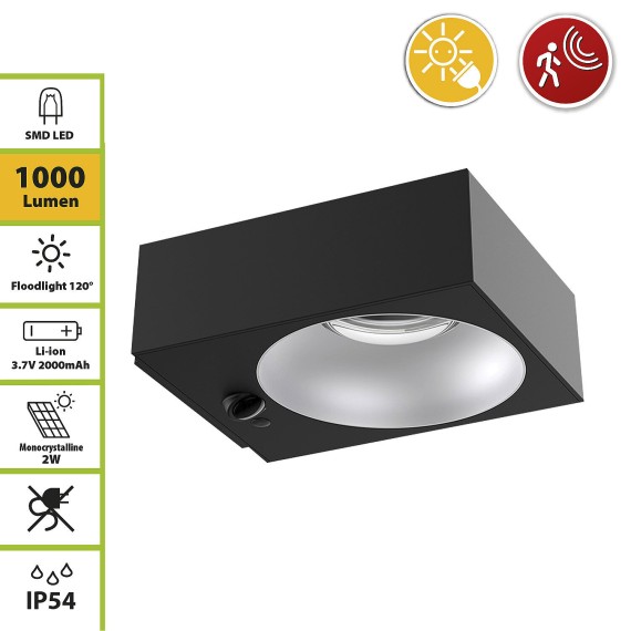 HOLDEN: 1000-lumen solar LED wall light with...