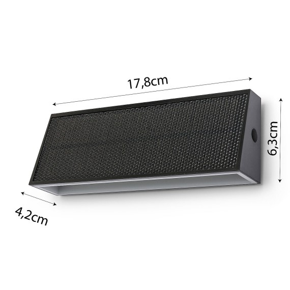 LINER: 700-lumen solar LED wall light with...