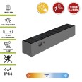 MALICK: Solar-LED-Wandleuchte mit 1000 Lumen und Bewegungsmelder. Anthrazit.