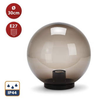 APOLUX: Sfera per esterno in PMMA, 3000mm, Attacco E27, fumé 2