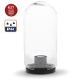 APOLUX: Outdoor dome in PMMA, 15X28cm, E27, transparent.
