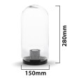 APOLUX: Outdoor dome in PMMA, 15X28cm, E27, transparent.
