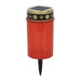 Solar-powered LED electric tealight, 12 cm, red with red flashing light