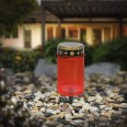 Solar-powered LED electric tealight, 12 cm, red with red flashing light