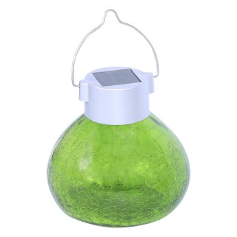 5-micro LED solar lamp in antiqued glass. Assorted colors.
