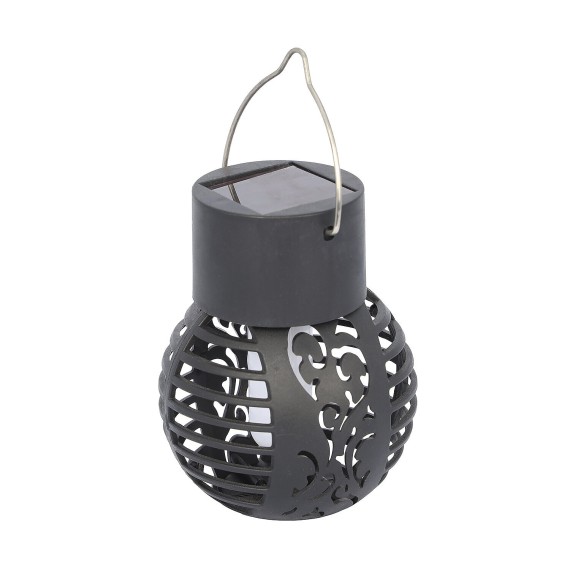 Solar-powered LED flame-effect lamp, hanging....