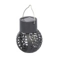 Solar-powered LED flame-effect lamp, hanging. Black