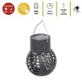 Solar-powered LED flame-effect lamp, hanging. Black