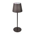 JOSEPHINE 2: Rechargeable LED touch table lamp, White + RGB. Indoor/outdoor. 35cm. Corten steel.