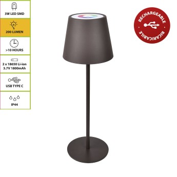 JOSEPHINE 2: Rechargeable LED touch table lamp, White +... 2