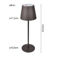 JOSEPHINE 2: Rechargeable LED touch table lamp, White + RGB. Indoor/outdoor. 35cm. Corten steel.
