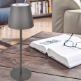 JOSEPHINE 2: Rechargeable LED touch table lamp, White + RGB. Indoor/outdoor. 35cm. Corten steel.