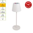 JOSEPHINE 2: Rechargeable LED touch table lamp, White + RGB. Indoor/outdoor. 35cm. White