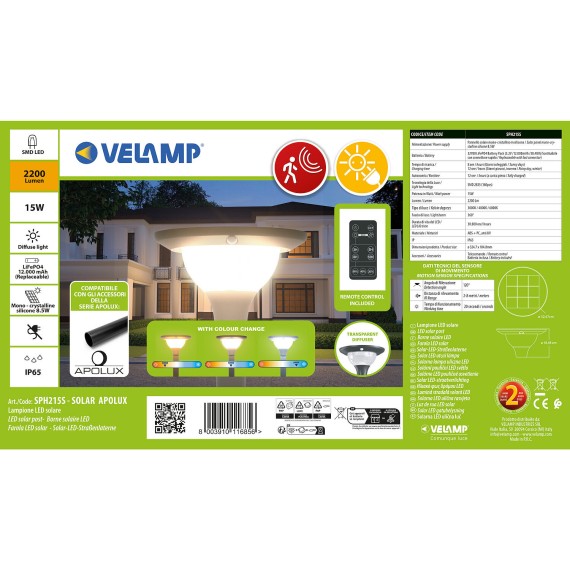 Sphère solaire LED extérieure en PMMA, 200 mm,...