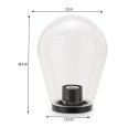 APOLUX: Ampola per esterno in PMMA, 21,5 x 29,5cm, base E27, trasparente.