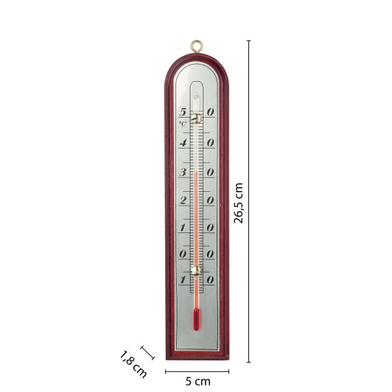 27cm "Luxury" Wooden Indoor/Outdoor Thermometer