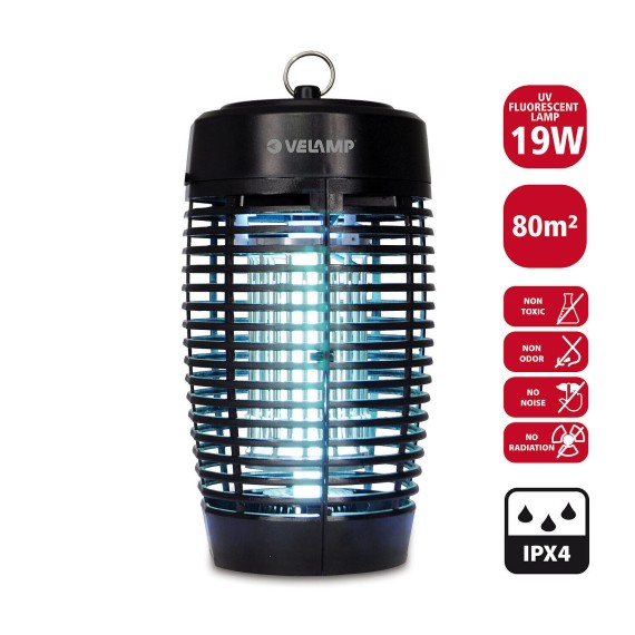 Zanzariera elettrica IPX4, con lampadina UV, 19W