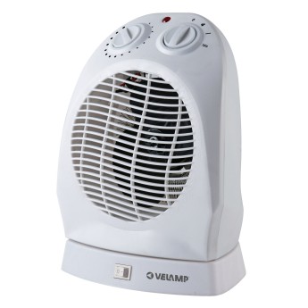 Fixed fan heater 2kW, 2 speeds, white, oscillating base